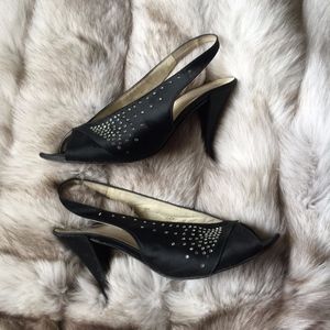 Charles Jourdan Black Vintage Sparkle Heals